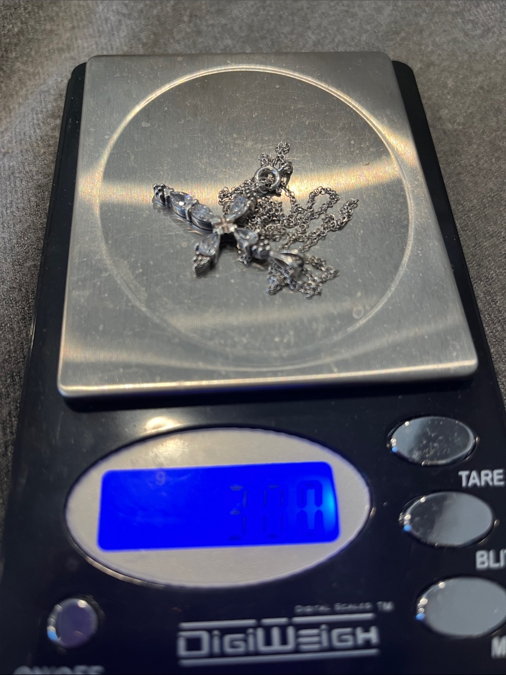 Sterling CZ Cross Necklace - Picture 8 of 8